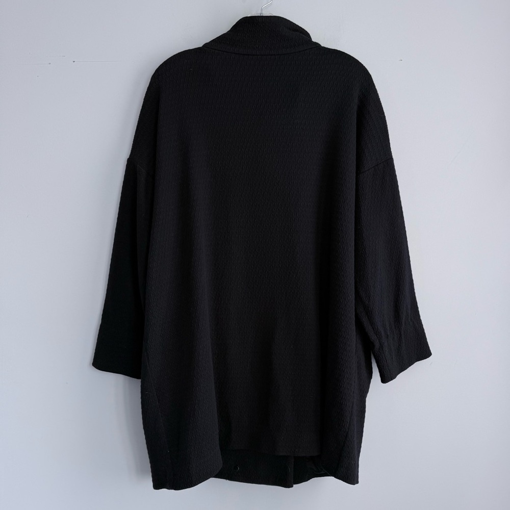 Eileen Fisher Organic Cotton Textured Funnel Neck Long Jacket Oversized Coat M - Picture 8 of 16